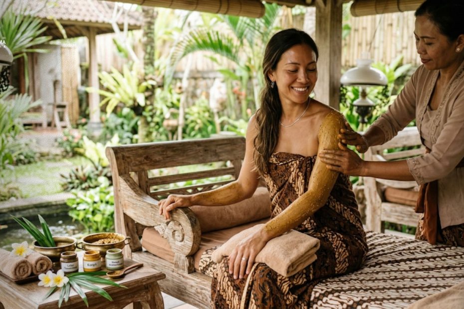 Perempuan Indonesia sedang menikmati perawatan spa dengan jenis lulur tradisional dan manfaatnya untuk kecantikan kulit alami.